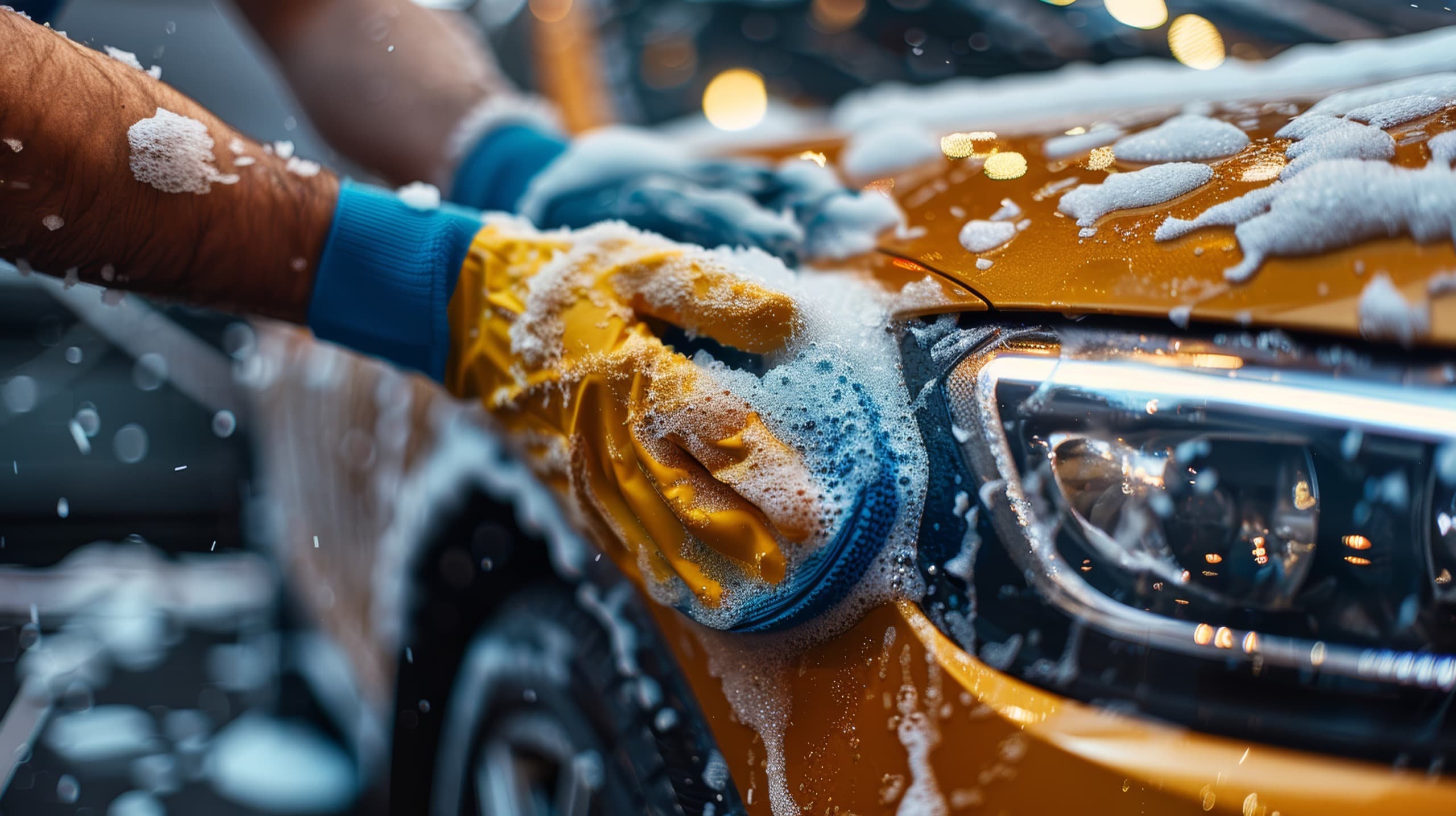 Detailer applying spray wax to a car during The Signature Gleam